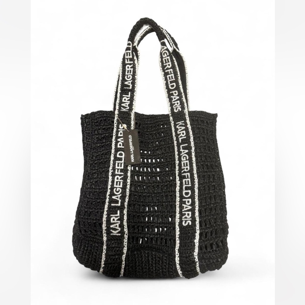 AUTHENTIC KARL LAGERFELD PARIS HEAVY STRAW BAG